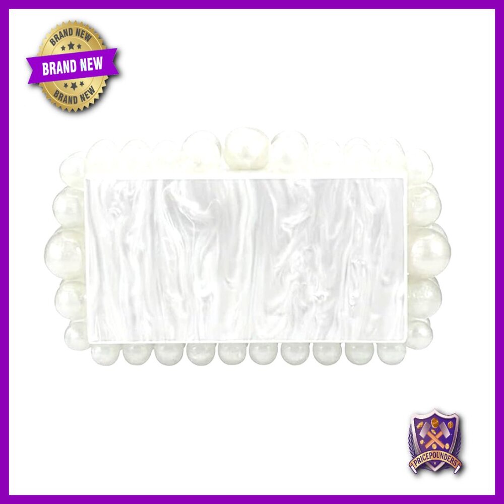 Acrylic Evening Clutch Bag Elegant Glitter Marble Purse Wedding Party Prom